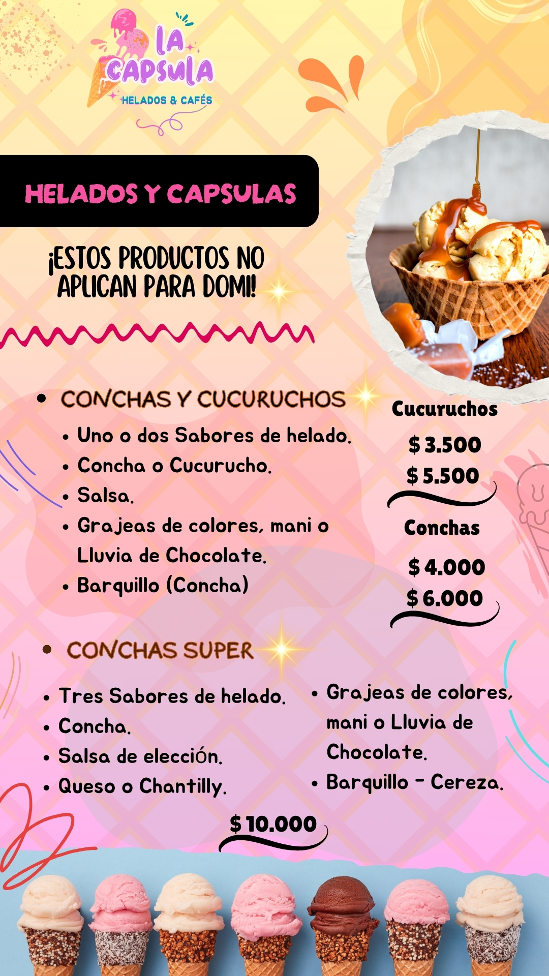 HELADOS Y CAPSULAS EN LA CAPSULA HELADOS Y CAFES VISITANOS O PIDE TU DOMICILIO